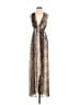 Plastic Island 100% Polyester Animal Print Tan Casual Dress Size XS - photo 1