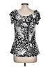 Essentials by Milano Black White Short Sleeve Blouse Size L - photo 2