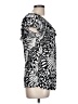 Essentials by Milano Black White Short Sleeve Blouse Size L - photo 4