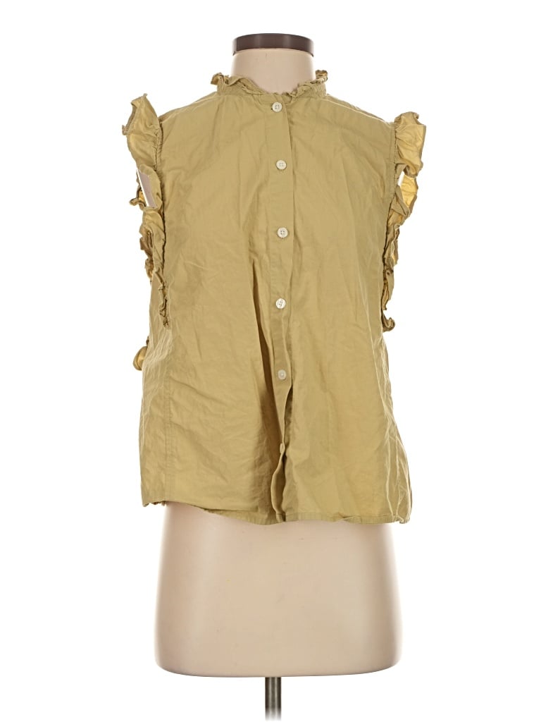 Pre-owned Samsoe & Samsoe Short Sleeve Button Down Shirt In Brown