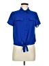 Shinestar 100% Polyester Blue Short Sleeve Blouse Size M - photo 1
