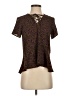 ABound Brown Short Sleeve Blouse Size XXS - photo 1