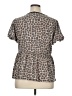 Haptics Animal Print Gray Short Sleeve Blouse Size 1X - photo 2