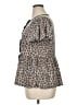 Haptics Animal Print Gray Short Sleeve Blouse Size 1X - photo 5