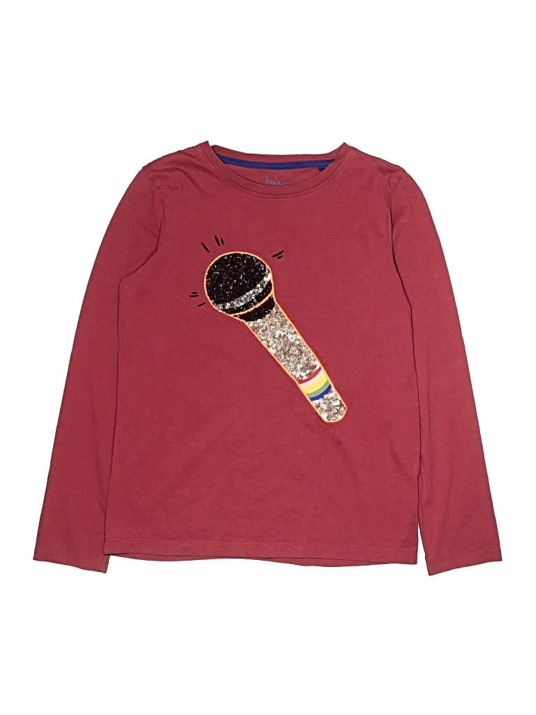 Pre-owned Boden Kids' Long Sleeve T-shirt In Burgundy