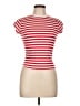 Shein Stripes Red Short Sleeve Turtleneck Size L - photo 1