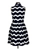 Taylor Chevron-herringbone Blue Casual Dress Size 6 - photo 2