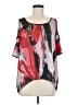 DKNY Jeans 100% Polyester Red Short Sleeve Blouse Size M - photo 1