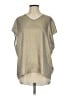 AQC 100% Polyester Metallic Silver Short Sleeve Top Size 4 (2) - photo 1