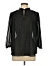 Chaps Polka Dots Black 3/4 Sleeve Blouse Size L - photo 1