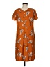 A New Day 100% Polyester Print Orange Casual Dress Size M - photo 2
