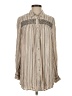 Floreat 100% Rayon Stripes Tan Long Sleeve Blouse Size S - photo 1