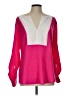 Bebe Color Block Pink 3/4 Sleeve Blouse Size L - photo 1