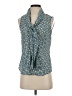 Black Label by Evan Picone 100% Polyester Blue Sleeveless Blouse Size XS - photo 1