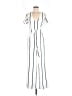Crystal Doll Stripes White Ivory Jumpsuit Size 7 - photo 1