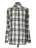 DL1961 100% Rayon Plaid Silver White Long Sleeve Button-Down Shirt Size L - photo 2