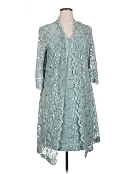 green emerald velvet dress Shoulder Tiered Jacket Dress 22w main image 0