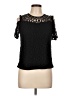 Monteau Black Short Sleeve Top Size L - photo 1