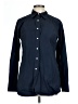 Ann Mashburn 100% Cotton Solid Blue Long Sleeve Button-Down Shirt Size L - photo 1