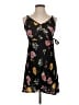 Band of Gypsies 100% Viscose Floral Black Casual Dress Size XS - photo 1