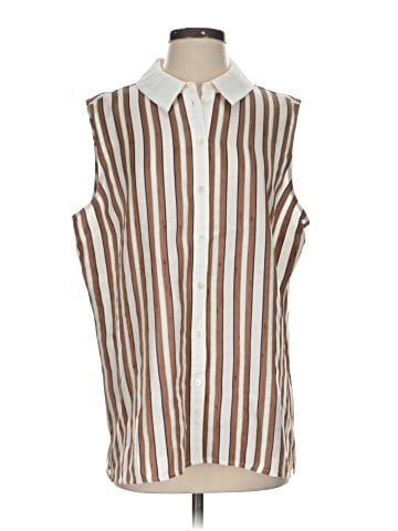 Per Se By Carlisle Sleeveless Button-Down Shirt (view 1)