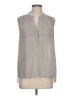 Olivia Grey Houndstooth Silver Sleeveless Blouse Size L - photo 1