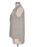 Olivia Grey Houndstooth Silver Sleeveless Blouse Size L - photo 5