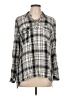 Como Vintage Plaid Silver Long Sleeve Blouse Size L - photo 1