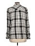 Como Vintage Plaid Silver Long Sleeve Blouse Size L - photo 2
