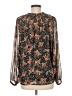 Ann Taylor LOFT 100% Polyester Floral Black Long Sleeve Blouse Size M - photo 2