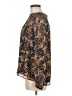 Ann Taylor LOFT 100% Polyester Floral Black Long Sleeve Blouse Size M - photo 5