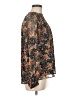 Ann Taylor LOFT 100% Polyester Floral Black Long Sleeve Blouse Size M - photo 4