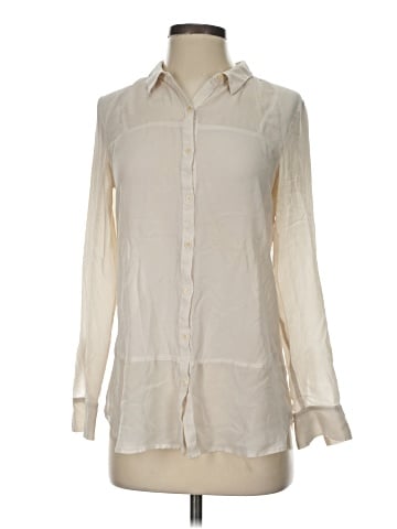 Trouve Long Sleeve Silk Top (view 1)