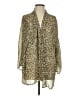 wonderly 100% Polyester Animal Print Green 3/4 Sleeve Blouse Size S - photo 1