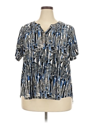 NY Collection Short Sleeve Blouse (view 1)