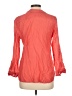 Chico's Orange 3/4 Sleeve Button-Down Shirt Size Lg (2) - photo 2