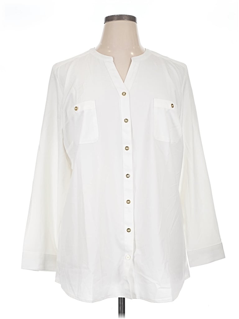 Pre-owned D&co. 3/4 Sleeve Blouse In Ivory