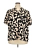Shein Curve 100% Polyester Animal Print Brown Short Sleeve Blouse Size 18 Plus (3) - photo 1
