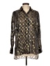 Massimo Dutti Metallic Gold Long Sleeve Blouse Size 6 - photo 1