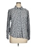 Alexander Jordan 100% Rayon Animal Print Silver Long Sleeve Blouse Size XL - photo 1