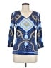 J. McLaughlin Blue 3/4 Sleeve Blouse Size M - photo 1