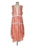 DKNY 100% Polyester Checkered-gingham Orange Casual Dress Size P (petite) - photo 1