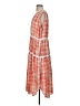 DKNY 100% Polyester Checkered-gingham Orange Casual Dress Size P (petite) - photo 5