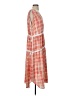 DKNY 100% Polyester Checkered-gingham Orange Casual Dress Size P (petite) - photo 4