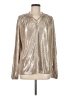 Ann Taylor LOFT 100% Polyester Metallic Silver Long Sleeve Blouse Size M - photo 1