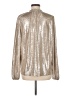Ann Taylor LOFT 100% Polyester Metallic Silver Long Sleeve Blouse Size M - photo 2