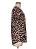 Pink Lily Animal Print Brown Short Sleeve Top Size M - photo 4