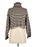 MIOU MUSE Stripes Tan Turtleneck Sweater Size M - photo 1
