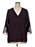Calvin Klein 100% Polyester Burgundy 3/4 Sleeve Blouse Size XL - photo 1