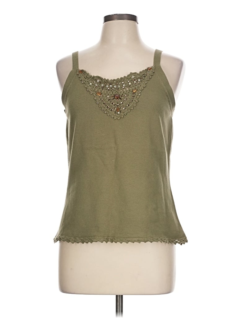 Pre-owned Faded Glory Sleeveless Top Green Sweetheart Neckline Tops